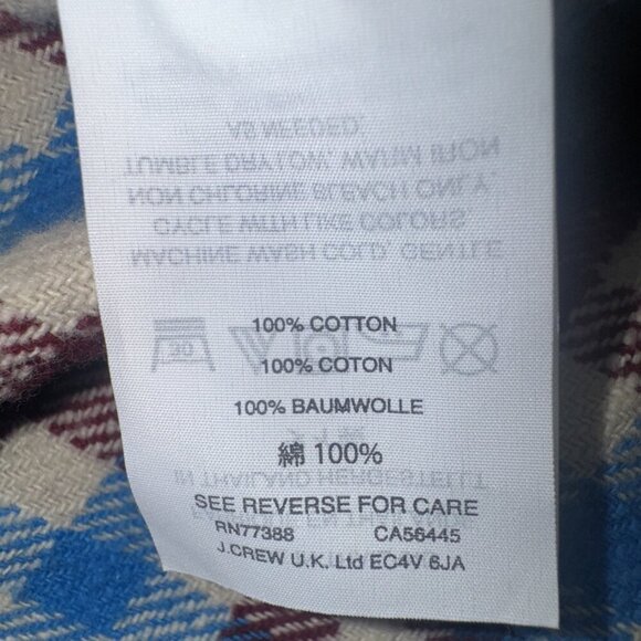 J.Crew Women’s Crimson Petal Plaid Boyfriend Flannel Button Up Shirt Sz 10P NEW - Picture 8 of 11